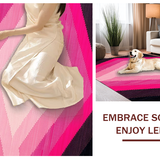 Ultra Soft Area Rug, Non Slip, Stain Resistant, Washable Area Rugs for Living Room, Bedroom, Stylish Colorful Abstract Artistic Piece(Pink)