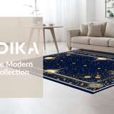 Ultra Soft Area Rug, Non Slip, Stain Resistant, Washable Area Rugs for Living Room, Bedroom, Mystical Geometric Starry Arrangement(Blue)