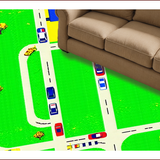 Ultra Soft Area Rug, Non Slip, Stain Resistant, Washable Area Rugs for Living Room, Bedroom, Vibrant Cityscape Educational Playmat(Green)
