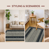 Ultra Soft Area Rug, Non Slip, Stain Resistant, Washable Area Rugs for Living Room, Bedroom, Contemporary High-Contrast Patterned Elegance(Beige)