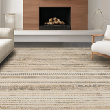 Ultra Soft Area Rug, Non Slip, Stain Resistant, Washable Area Rugs for Living Room, Bedroom, Minimalist Warm Beige Knitted Look(Beige)