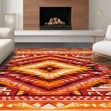 Ultra Soft Area Rug, Non Slip, Stain Resistant, Washable Area Rugs for Living Room, Bedroom, Lively Southwest Inspired Pattern(Red)