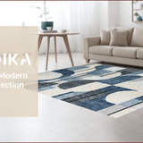Ultra Soft Area Rug, Non Slip, Stain Resistant, Washable Area Rugs for Living Room, Bedroom, Boho Gray Abstract Living Room Washable Rug(Blue)
