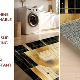 Ultra Soft Area Rug, Non Slip, Stain Resistant, Washable Area Rugs for Living Room, Bedroom, Striking Modern Abstract Composition(Gold)