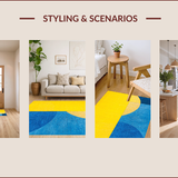 Ultra Soft Area Rug, Non Slip, Stain Resistant, Washable Area Rugs for Living Room, Bedroom, Contemporary Box Pattern Home Office Carpet(Yellow)