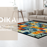 Ultra Soft Area Rug, Non Slip, Stain Resistant, Washable Area Rugs for Living Room, Bedroom, Chic Playful Alphabetic Motif(Orange)