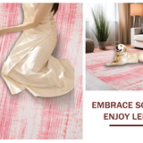 Ultra Soft Area Rug, Non Slip, Stain Resistant, Washable Area Rugs for Living Room, Bedroom, Chic Dusty Rose Swirl Design(Pink)