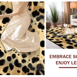 Ultra Soft Area Rug, Non Slip, Stain Resistant, Washable Area Rugs for Living Room, Bedroom, Rustic Chic Cheetah Design(Beige)