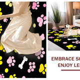 Ultra Soft Area Rug, Non Slip, Stain Resistant, Washable Area Rugs for Living Room, Bedroom, Whimsical Canine Patterned Delight(Yellow)