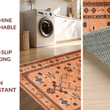 Ultra Soft Area Rug, Non Slip, Stain Resistant, Washable Area Rugs for Living Room, Bedroom, Warm Cozy Diamond Arrangement(Orange)