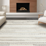 Ultra Soft Area Rug, Non Slip, Stain Resistant, Washable Area Rugs for Living Room, Bedroom, Chic Circular Natural Weave(Gray)