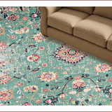 Sage Green Retro Floral Elegance(Green)