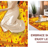 Ultra Soft Area Rug, Non Slip, Stain Resistant, Washable Area Rugs for Living Room, Bedroom, Lively Ecliptic Color Fusion(Gold)