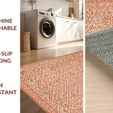 Ultra Soft Area Rug, Non Slip, Stain Resistant, Washable Area Rugs for Living Room, Bedroom, Modern Chic Knotted Tassel Aesthetic(Orange)