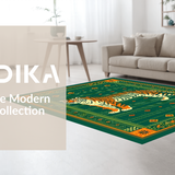 Artistic Geometric Tiger Motif(Green)