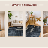 Ultra Soft Area Rug, Non Slip, Stain Resistant, Washable Area Rugs for Living Room, Bedroom, Sophisticated Dark Grey Animal Motif(Gray)