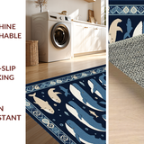 Ultra Soft Area Rug, Non Slip, Stain Resistant, Washable Area Rugs for Living Room, Bedroom, Rustic Marine Whimsical Pattern(Blue)