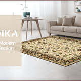 Ultra Soft Area Rug, Non Slip, Stain Resistant, Washable Area Rugs for Living Room, Bedroom, Chic Warm Tones Floral Arrangement(Beige)