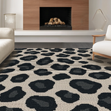 Ultra Soft Area Rug, Non Slip, Stain Resistant, Washable Area Rugs for Living Room, Bedroom, Chic Modern Animal Print Statement Piece(Beige)