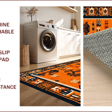 Ultra Soft Area Rug, Non Slip, Stain Resistant, Washable Area Rugs for Living Room, Bedroom, Exotic Orange Spiritual Aesthetic(Orange)