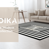 Ultra Soft Area Rug, Non Slip, Stain Resistant, Washable Area Rugs for Living Room, Bedroom, KaHouen Wide Stripe Area Rug(Black)