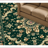 Ultra Soft Area Rug, Non Slip, Stain Resistant, Washable Area Rugs for Living Room, Bedroom, Vintage Floral Bedroom Non-Shedding Large Carpet(Green)
