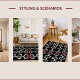 Ultra Soft Area Rug, Non Slip, Stain Resistant, Washable Area Rugs for Living Room, Bedroom, Rustic Textured Zebra Inspiration(Black)
