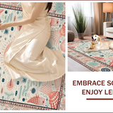 Ultra Soft Area Rug, Non Slip, Stain Resistant, Washable Area Rugs for Living Room, Bedroom, Coral Reef Nautical Elegance(Ivory)