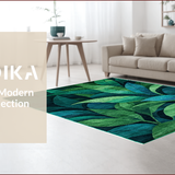 Ultra Soft Area Rug, Non Slip, Stain Resistant, Washable Area Rugs for Living Room, Bedroom, Tropical Plant-Inspired Washable Bathroom Floor Mat(Green)