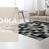 Ultra Soft Area Rug, Non Slip, Stain Resistant, Washable Area Rugs for Living Room, Bedroom, Playful Black and White Pattern(Gray)
