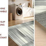 Ultra Soft Area Rug, Non Slip, Stain Resistant, Washable Area Rugs for Living Room, Bedroom, Classic Black And White Striped Rug: Entryway Decor Doormat(Gray)