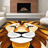 Ultra Soft Area Rug, Non Slip, Stain Resistant, Washable Area Rugs for Living Room, Bedroom, Whimsical Safari Inspired Design(Gold)