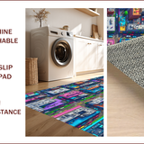 Ultra Soft Area Rug, Non Slip, Stain Resistant, Washable Area Rugs for Living Room, Bedroom, City Life Educational Play Rug for Kids Bedroom(Blue)