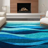 Contemporary Flowing Wave Art(Blue)