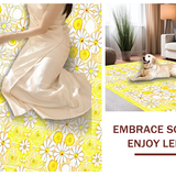 Ultra Soft Area Rug, Non Slip, Stain Resistant, Washable Area Rugs for Living Room, Bedroom, Fresh Floral Accents in Beige(Yellow)