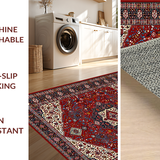 Ultra Soft Area Rug, Non Slip, Stain Resistant, Washable Area Rugs for Living Room, Bedroom, Transitional Bold Diamond Texture(Red)