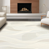 Ultra Soft Area Rug, Non Slip, Stain Resistant, Washable Area Rugs for Living Room, Bedroom, Sophisticated Cream Abstract Expression(Beige)
