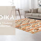 Ultra Soft Area Rug, Non Slip, Stain Resistant, Washable Area Rugs for Living Room, Bedroom, Minimalist Natural Toned Geometry(Brown)