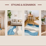 Ultra Soft Area Rug, Non Slip, Stain Resistant, Washable Area Rugs for Living Room, Bedroom, Beach Themed Bedroom Ivory Grey Blue Carpet(Blue)