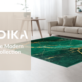 Ultra Soft Area Rug, Non Slip, Stain Resistant, Washable Area Rugs for Living Room, Bedroom, Gilded Abstract Swirling Texture(Green)