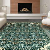 Ultra Soft Area Rug, Non Slip, Stain Resistant, Washable Area Rugs for Living Room, Bedroom, Rustic Vibrant Abstract Aesthetic(Green)