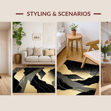 Ultra Soft Area Rug, Non Slip, Stain Resistant, Washable Area Rugs for Living Room, Bedroom, Chic Opulent Textured Border(Gold)