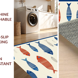 Rustic Beige Geometric Fish Theme(Beige)