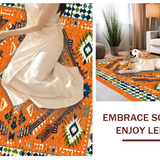 Ultra Soft Area Rug, Non Slip, Stain Resistant, Washable Area Rugs for Living Room, Bedroom, Vibrant Tribal Color Splash(Orange)