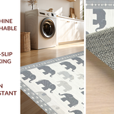 Ultra Soft Area Rug, Non Slip, Stain Resistant, Washable Area Rugs for Living Room, Bedroom, Elegant Soft-Hued Animal Motif(Gray)