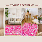 Ultra Soft Area Rug, Non Slip, Stain Resistant, Washable Area Rugs for Living Room, Bedroom, Playful Fluffy Wave Pattern(Pink)
