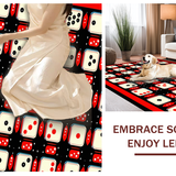 Ultra Soft Area Rug, Non Slip, Stain Resistant, Washable Area Rugs for Living Room, Bedroom, Dynamic Red and Black Scheme(Red)
