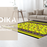 Ultra Soft Area Rug, Non Slip, Stain Resistant, Washable Area Rugs for Living Room, Bedroom, Dynamic Artistic Celebration Style(Yellow)