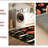Ultra Soft Area Rug, Non Slip, Stain Resistant, Washable Area Rugs for Living Room, Bedroom, Nature-Inspired Waterproof Laundry Room Standing Rug(Red)