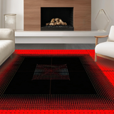 Ultra Soft Area Rug, Non Slip, Stain Resistant, Washable Area Rugs for Living Room, Bedroom, Eclectic Dark Patterned Surface Art(Red)
